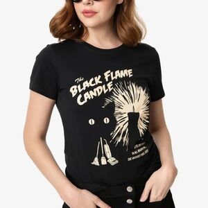 Unique Vintage Hocus Pocus Witches Halloween Black Flame Candle T-shirt Large